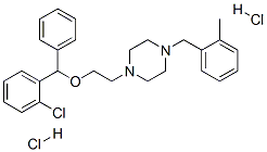 CAS 登录号：5576-62-5， 1-[2-[(2-氯苯基)苯基甲氧基]乙基]-4-[(邻甲苯基)甲基]哌嗪二盐酸盐