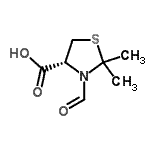 CAS 登录号：55878-44-9， (4R)-3-甲酰基-2,2-二甲基-1,3-噻唑烷-4-羧酸