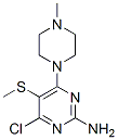 CAS 登录号：55921-66-9， 4-氯-6-(4-甲基哌嗪并)-5-(甲硫基)嘧啶-2-胺