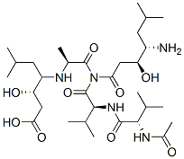 CAS#: 56093-98-2, (3S)-4-[[(1S)-1-[[(2S)-2-[[(2S)-2-Acetamido-3-Methyl-Butanoyl]Amino]-3-Methyl-Butanoyl]-[(3S,4S)-4-Amino-3-Hydroxy-6-Methyl-Heptanoyl]Carbamoyl]Ethyl]Amino]-3-Hydroxy-6-Methyl-Heptanoic Acid