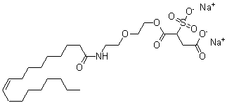 CAS 登录号：56388-43-3， C-[2-[2-[(1-氧代十八碳-9-烯基)氨基]乙氧基]乙基]磺酸基琥珀酸酯二钠