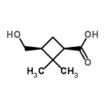 CAS 登录号：566190-42-9， (1R,3S)-3-(羟基甲基)-2,2-二甲基环丁烷羧酸