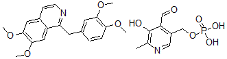 CAS#: 56896-69-6, 3-Hydroxy-2-methyl-5-((phosphonooxy)methyl)pyridine-4-carbaldehyde, compound with 1-((3,4-dimethoxyphenyl)methyl)-6,7-dimethoxyisoquinoline