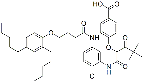 CAS 登录号：56912-33-5， 4-[1-[[2-氯-5-[4-(2,4-二戊基苯氧基)丁酰基氨基]苯基]氨基甲酰]-3,3-二甲基-2-氧代-丁氧基]苯甲酸
