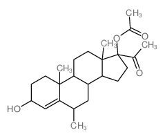 CAS#: 57-16-9, 3beta,17-Dihydroxy-6alpha-Methylpregn-4-En-20-One 17-Acetate
