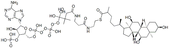 CAS 登录号：57458-60-3， (3a,5b,7a,12a)-3,7,12-三羟基胆甾烷-26-硫代羧酸辅酶 A S-酯
