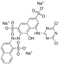 CAS#: 57583-69-4, Trisodium 5-[(4,6-Dichloro-1,3,5-Triazin-2-Yl)Amino]-4-Hydroxy-3-[(1-Sulphonato-2-Naphthyl)Azo]Naphthalene-2,7-Disulphonate