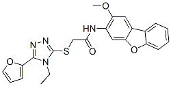 CAS#: 577981-45-4, 2-[[4-Ethyl-5-(Furan-2-Yl)-4H-1,2,4-Triazol-3-Yl]Thio]-N-(2-Methoxy-3-Dibenzofuranyl)-Acetamide