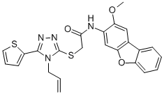 CAS#: 577989-36-7, N-(2-Methoxy-3-Dibenzofuranyl)-2-[[4-(2-Allyl)-5-(2-Thienyl)-4H-1,2,4-Triazol-3-Yl]Thio]-Acetamide