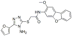 CAS#: 578747-30-5, 2-[[4-Amino-5-(Furan-2-Yl)-4H-1,2,4-Triazol-3-Yl]Thio]-N-(2-Methoxy-3-Dibenzofuranyl)-Acetamide