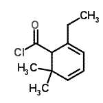 CAS 登录号：57935-25-8， 2-乙基-6,6-二甲基-2,4-环己二烯-1-甲酰氯