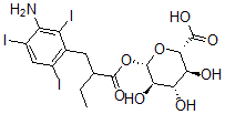 CAS#: 58051-18-6, beta-D-Glucopyranuronic acid, 1-(3-amino-alpha-ethyl-2,4,6-triiodobenzenepropanoate)