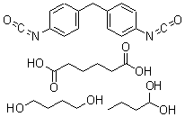 CAS 登录号：58180-53-3， 己二酸与丁二醇, 1,4-丁二醇和 1,1'-亚甲基二(4-异氰酸苯)的聚合物