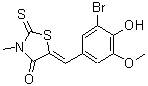 CAS 登录号：58215-51-3， (5Z)-5-(3-溴-4-羟基-5-甲氧基苄亚基)-3-甲基-2-硫代-1,3-噻唑烷-4-酮