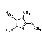 CAS 登录号：586965-24-4， 4-氨基-1-甲基-2-(甲硫基)-1H-咪唑-5-甲腈