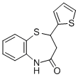 CAS 登录号：5871-68-1， 2-(2-噻吩基)-2,3-二氢-1,5-苯并硫氮杂卓-4(5H)-酮