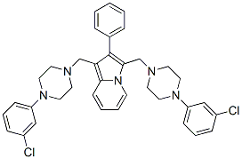 CAS#: 58892-63-0, 1,3-Bis[[4-(3-Chlorophenyl)-1-Piperazinyl]Methyl]-2-Phenylindolizine