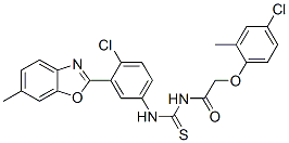 CAS 登录号：593238-44-9， N-[[[4-氯-3-(6-甲基-2-苯并恶唑基)苯基]氨基]硫代甲酰]-2-(4-氯-2-甲基苯氧基)-乙酰胺
