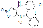 CAS 登录号：59469-63-5， 7-氯-5-(2-氟苯基)-3-甲基-2-(硝基亚甲基)-2,3-二氢-1H-1,4-苯并二氮杂卓-4-氧化物