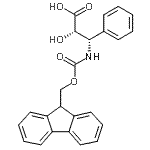 CAS 登录号：596096-27-4， (2S,3S)-3-{[(9H-芴-9-基甲氧基)羰基]氨基}-2-羟基-3-苯丙酸