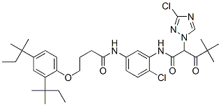 CAS#: 60233-31-0, N-[5-[[4-[2,4-Bis(Tert-Pentyl)Phenoxy]-1-Oxobutyl]Amino]-2-Chlorophenyl]-3-Chloro-alpha-(2,2-Dimethylpropionyl)-1H-1,2,4-Triazol-1-Acetamide