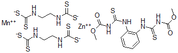 CAS 登录号：60240-47-3， 1,2-乙二基二二硫代氨基甲酸锰(2+)锌-(1,2-亚苯基二硫代氨基甲酰)二氨基甲酸二甲酯