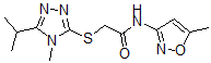 CAS#: 603072-77-1, N-(5-Methyl-3-Isoxazolyl)-2-[[4-Methyl-5-(Isopropyl)-4H-1,2,4-Triazol-3-Yl]Thio]-Acetamide