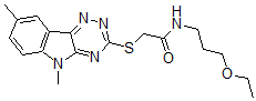 CAS 登录号：603946-53-8， 2-[(5,8-二甲基-5H-1,2,4-三嗪并[5,6-b]吲哚-3-基)硫代]-N-(3-乙氧基丙基)-乙酰胺