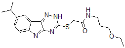 CAS 登录号：603947-34-8， N-(3-乙氧基丙基)-2-[[8-(异丙基)-2H-1,2,4-三嗪并[5,6-b]吲哚-3-基]硫代]-乙酰胺