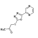 CAS 登录号：604740-36-5， 1-{[5-(2-吡嗪基)-1,3,4-恶二唑-2-基]硫基}丙酮