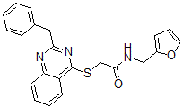 CAS 登录号：604793-36-4， N-(呋喃-2-基甲基)-2-[[2-苄基-4-喹唑啉基]硫代]-乙酰胺