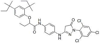 CAS 登录号：60592-50-9， 2-[2,4-二(1,1-二甲基丙基)苯氧基]-N-[4-[[[4,5-二氢-5-氧代-1-(2,4,6-三氯苯基)-1H-吡唑]-3-基]氨基]苯基]丁酰胺