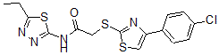 CAS#: 606089-16-1, 2-[[4-(4-Chlorophenyl)-Thiazol-2-Yl]Thio]-N-(5-Ethyl-1,3,4-Thiadiazol-2-Yl)-Acetamide