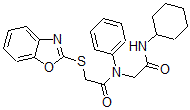 CAS 登录号：606098-39-9， 2-(2-苯并恶唑基硫基)-N-[2-(环己基氨基)-2-氧代乙基]-N-苯基-乙酰胺