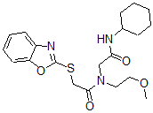 CAS#: 606098-45-7, 2-(2-Benzoxazolylthio)-N-[2-(Cyclohexylamino)-2-Oxoethyl]-N-(2-Methoxyethyl)-Acetamide