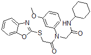 CAS#: 606098-49-1, 2-(2-Benzoxazolylthio)-N-[2-(Cyclohexylamino)-2-Oxoethyl]-N-(3-Methoxyphenyl)-Acetamide