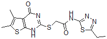 CAS#: 606108-38-7, 2-[(1,4-Dihydro-5,6-Dimethyl-4-Oxothieno[2,3-d]Pyrimidin-2-Yl)Thio]-N-(5-Ethyl-1,3,4-Thiadiazol-2-Yl)-Acetamide