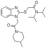 CAS 登录号：606110-13-8， N,N-二(异丙基)-2-[[1-[2-(4-甲基-哌啶-1-基)-2-氧代乙基]-1H-苯并[d]咪唑-2-基]硫代]-乙酰胺
