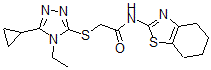CAS#: 606111-13-1, 2-[(5-Cyclopropyl-4-Ethyl-4H-1,2,4-Triazol-3-Yl)Thio]-N-(4,5,6,7-Tetrahydro-2-Benzothiazolyl)-Acetamide