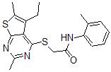 CAS 登录号：606113-45-5， 2-[(5-乙基-2,6-二甲基噻吩并[2,3-d]嘧啶-4-基)硫代]-N-(2-甲基苯基)-乙酰胺