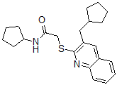 CAS 登录号：606113-78-4， N-环戊基-2-[[3-(环戊基甲基)-2-喹啉基]硫代]-乙酰胺