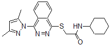 CAS 登录号：606122-27-4， N-环己基-2-[[4-(3,5-二甲基-1H-吡唑-1-基)-1-酞嗪基]硫代]-乙酰胺