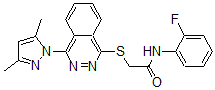 CAS 登录号：606122-30-9， 2-[[4-(3,5-二甲基-1H-吡唑-1-基)-1-酞嗪基]硫代]-N-(2-氟苯基)-乙酰胺
