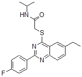 CAS 登录号：606131-25-3， 2-[[6-乙基-2-(4-氟苯基)-4-喹唑啉基]硫代]-N-(异丙基)-乙酰胺