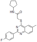 CAS 登录号：606131-34-4， N-环戊基-2-[[2-(4-氟苯基)-6-甲基-4-喹唑啉基]硫代]-乙酰胺