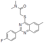 CAS 登录号：606131-44-6， 2-[[2-(4-氟苯基)-6-甲基-4-喹唑啉基]硫代]-N,N-二甲基-乙酰胺