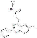 CAS 登录号：606131-70-8， N-环丙基-2-[(6-乙基-2-苯基-4-喹唑啉基)硫代]-乙酰胺