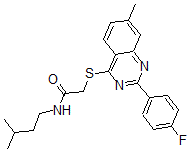 CAS#: 606132-67-6, 2-[[2-(4-Fluorophenyl)-7-Methyl-4-Quinazolinyl]Thio]-N-(3-Methylbutyl)-Acetamide