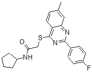 CAS#: 606132-71-2, N-Cyclopentyl-2-[[2-(4-Fluorophenyl)-7-Methyl-4-Quinazolinyl]Thio]-Acetamide
