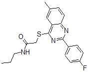 CAS#: 606132-84-7, 2-[[2-(4-Fluorophenyl)-6-Methyl-4-Quinazolinyl]Thio]-N-Propyl-Acetamide